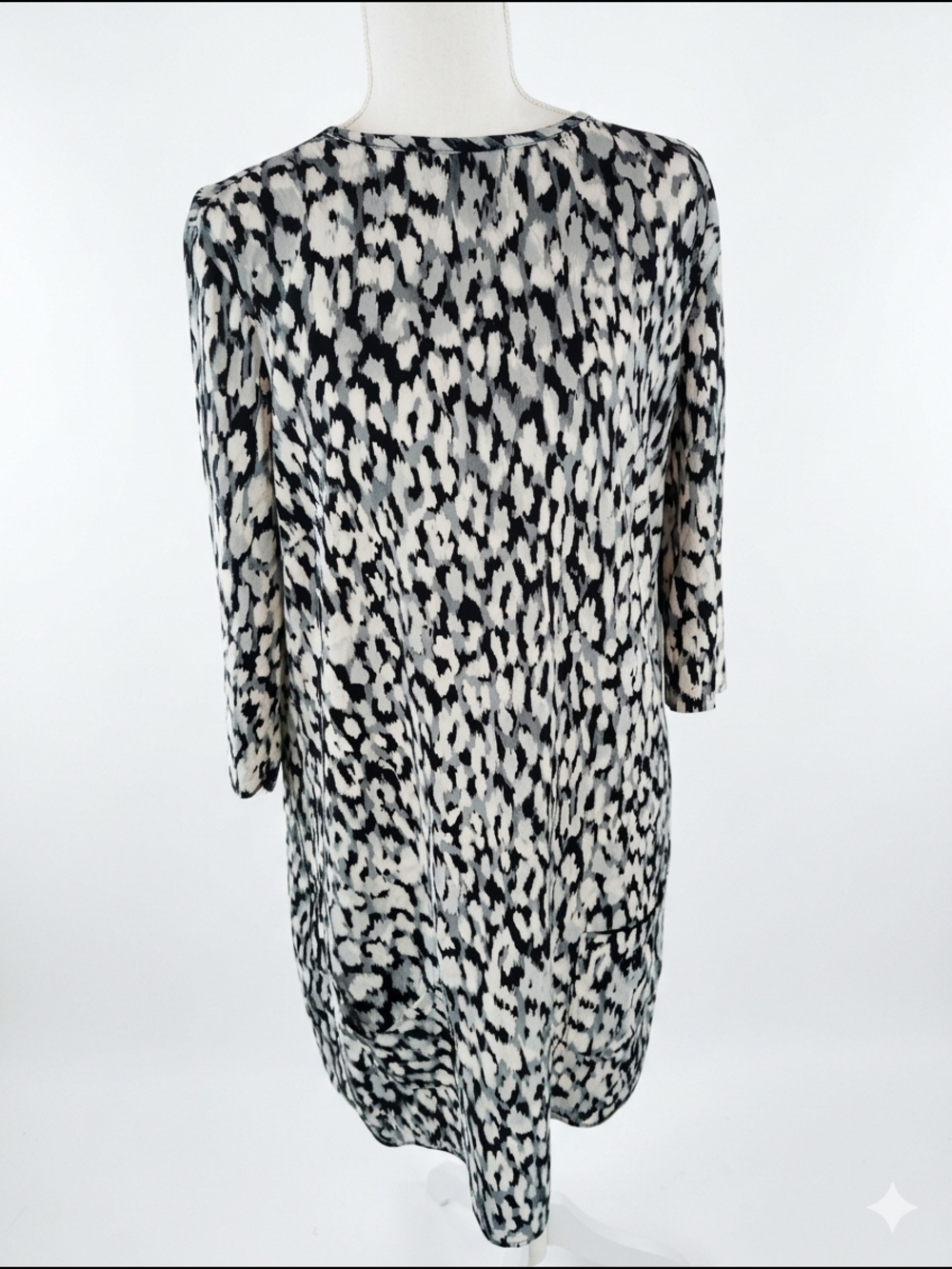 Banana Republic Black and Ivory Abstract Printed Mini Dress